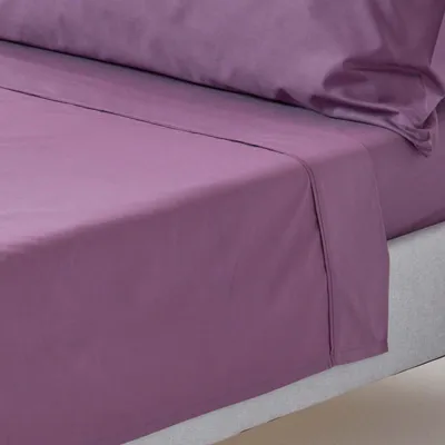 Immagine prodotto di HOMESCAPES lenzuolo senza elastico viola uva, densità di filo 200, 178 x 255 cm