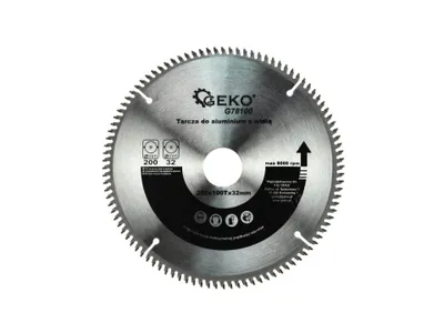 Image de GEKO Disque à tronçonner pour l'aluminium + adaptateur, 200 x 32 mm, 100 dents, G78100