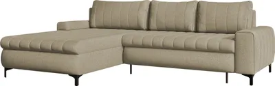 Produktbild von MIRJAN24 Ecksofa Margo mit Bettkasten und Schlaffunktion, Rückenlehne in Form beweglicher Kissen, Seite universal (Farbe: Barrel 19)