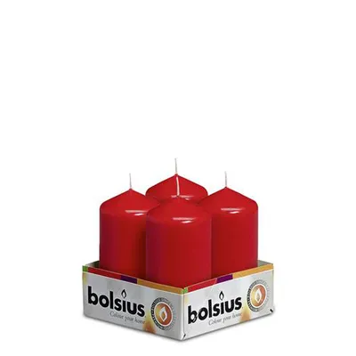 Zdjęcie produktu dla Bolsius Stumpenkerzen rot 100/48mm 4er