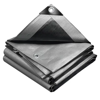 Immagine prodotto di VOUNOT® Telo di copertura 4x8 m, 240 g/m², impermeabile, per autocarri, con occhielli, in tessuto, grigio