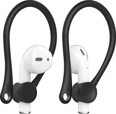 Produktbild von Paar Ohrhaken, passend für Apple AirPods 1, 2, 3 und Pro, geeignet für Laufen, Joggen, Radfahren und Fitnessstudio.