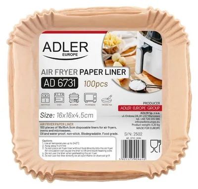 Produktbild von Adler AD6731 Papier-Einsätze für Airfryer 16cm