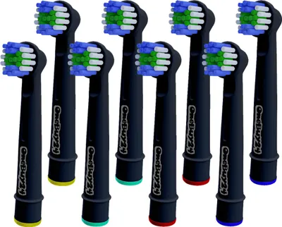 Produktbild von 8 Stück Aufsteckbürsten kompatibel für Oral-B Ersatzbürsten Bürstenköpfe SCHWARZ