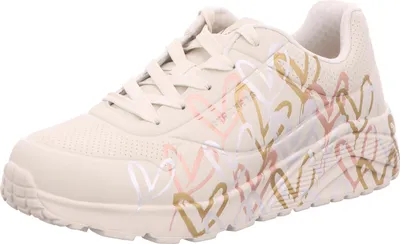 Zdjęcie produktu dla Skechers dziecięce trampki dziewczęce wzór serca SKECHERS X JGOLDCROWN UNO LIT beżowy-wielokolorowy, Kolor:beżowy/błotny, Rozmiar UE:33