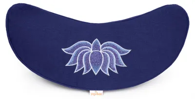 Immagine prodotto di yogabox, cuscino per yoga a forma di mezzaluna, modello BASIC, Lotus Stick, multicolore - blu scuro, 40 x 17 x 12 cm, imbottitura in gusci di grano saraceno