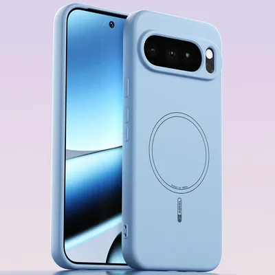 Image de Étui magnétique pour Google Pixel 10/Pixel 10 Pro, compatible MagSafe, silicone liquide, antichoc et résistant aux rayures Bleu