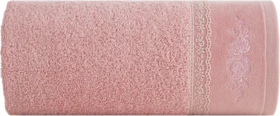 Image de EUROFIRANY | Serviette - 30 x 50 cm - rose - Coton - Décoration - Eponge
