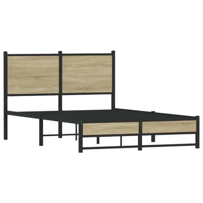 Obrázek produktu pro vidaXL Kovová postel bez matrace Sonoma dub 120x190 cm