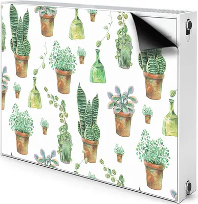Produktbild von Magnet Heizkörperverkleidung Heizkörper-Abdeckung Heizung Heizkörper 80x60 cm  - Gemalte, Kakteen