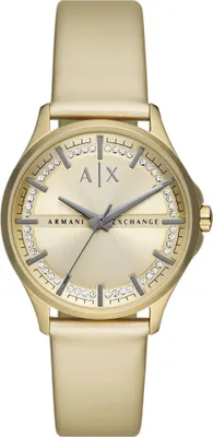 Produktbild von Armani Exchange AX5271 LADY HAMPTON Uhr Damenuhr Lederarmband gold