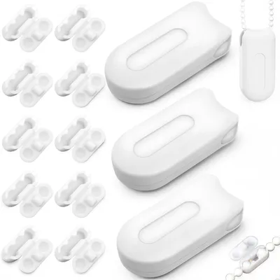 Kettenbeschwerer-Set 4+10 für Rollos, Weiß, Kunststoff