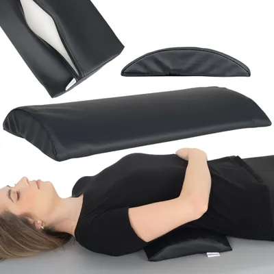 Produktbild von Habys Lenden-Halbrolle, Lagerungsrolle, Nackenkissen, Nackenrolle, Lagerungskissen für Massage und Therapie, Kniehalbrolle, 40x25x5cm Schwarz