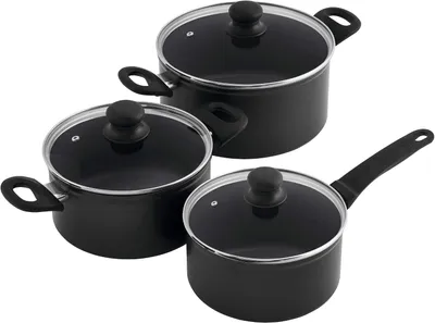 Produktbild von Induktions Topfset - 3-teiliges Kochgeschirr in Schwarz