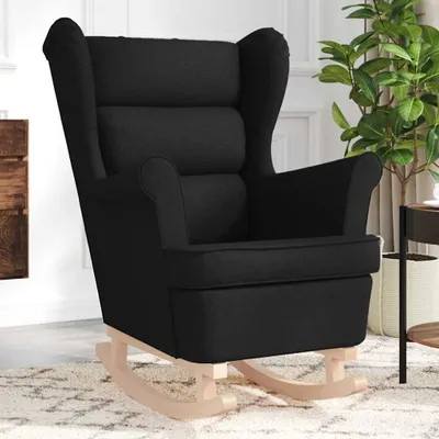 Productafbeelding van Maison Exclusive - Schommelstoel, zwart, 74x90x102 cm, bekleding: stof