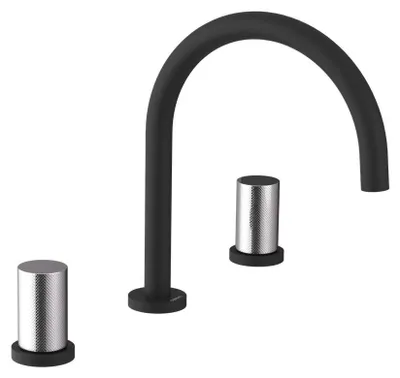 Produktbild von Sapho ULTRATAP 3-Loch Waschtischarmatur, Schwarz matt/Chrom
