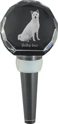 Zdjęcie produktu dla Shiba Inu - Kryształowa zatyczka do butelki, wyjątkowa zatyczka do wina z fotografią, personalizowany prezent dla sommeliera od marki Art-Dog