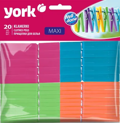 Image de Pince linge 20pcs MAXI - YORK - WELL-KEPT WARDOBE
