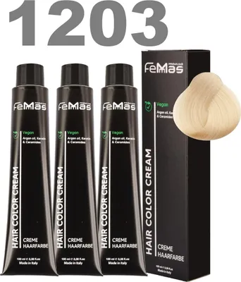 Produktbild von FemMas Haarfarbe mit Arganöl Superaufheller Gold 1203 | 3x100ml