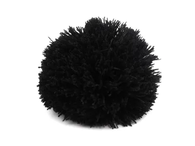 2 Bommeln / Wollbommeln / Pompon, 7cm schwarz
