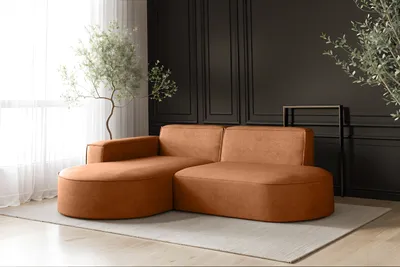 Produktbild von Kaiser Möbel Sofa L-Form Modena, Ecksofa Modern Und Komfort Stoff Salvador Links Braun