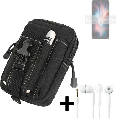 Produktbild von K-S-Trade Gürteltache + Kopfhörer kompatibel mit UMIDIGI C1 Max Gürtel Tasche Holster Schutz Hülle Handy Hülle  schwarz inkl. Extrafächer