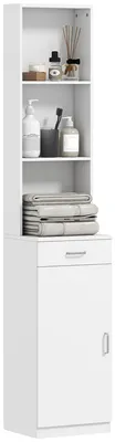 Produktbild von HOMCOM Badezimmerschrank hoch Badschrank Hochschrank schmal mit Schublade Tür