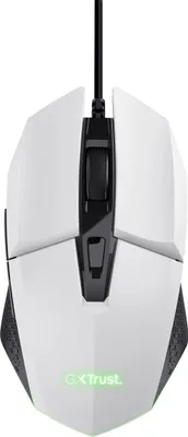 Obrázok produktu pre Trust GXT 109W Felox, Pravoruké, Optický, USB Typ-A, 6400 DPI, Čierna, Biela