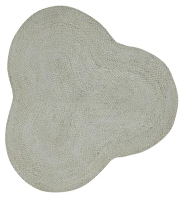 Produktbild von Juteteppich Alia Sonderform Creme 90x90 cm handgewebt aus Jute | Moderner Naturteppich Uni im Boho - Style Teppich Oval für Wohnzimmer, Schlafzimmer und Küche