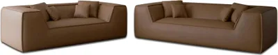 Produktbild von Kunstleder 3-2-Sitzer Sofa Set Liberia Braun