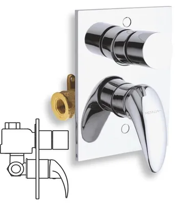 Produktbild von Novaservis Badewannen-Duscharmatur mit Umsteller Metalia 55 Chrom