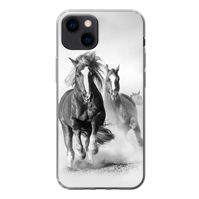 Produktbild von MuchoWow® Handyhülle Schutzhülle Hülle für iPhone 13 mini Pferde - Tiere - Illustration Silikon Softcase Handy Hülle - Softcase