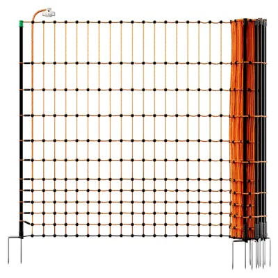 Produktbild von Hühnerzaun 25m, Geflügelzaun, Geflügelnetz, 112cm, 9 Pfähle, 2 Spitzen
