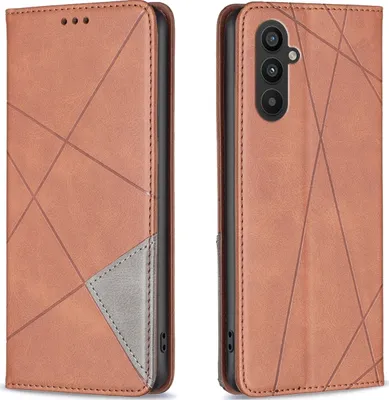 Produktbild von Mobigear Rhombus Slim  Samsung Galaxy A24 Hülle Klapphülle - Braun