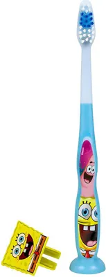 Image de Tinokou, Brosse à dents ergonomique pour enfants - Bob l'Éponge, Bleu