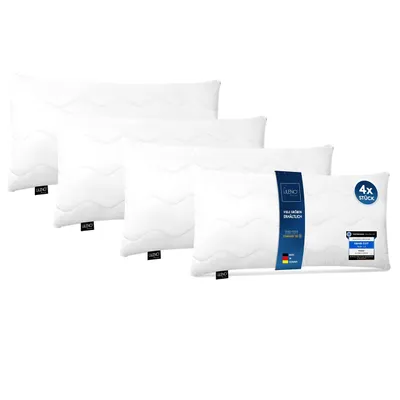 Produktbild von LILENO HOME Kopfkissen 40x80 cm [4er Set] MEDIUM mit 450g Kissen-Füllung - Bett oder Deko Kissen mit Reißverschluss zum Anpassen - Waschbar bis 95° - Sofa-Kissen & Zierkissen für Couch / Bett