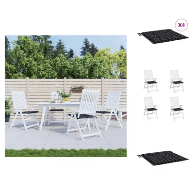 Immagine prodotto di vidaXL Cuscini per sedie da giardino, 4 pezzi, nero a quadri, 50x50x3 cm, tessuto - Cuscini di seduta
