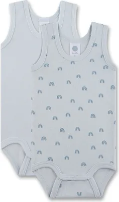 Produktbild von Sanetta Baby-Body ärmellos (Doppelpack) blau Regenbogen 92