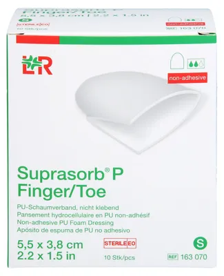 Productafbeelding van Suprasorb P Wondverband voor vinger/teen, polyurethaan schuim, steriel, maat S, 10 stuks