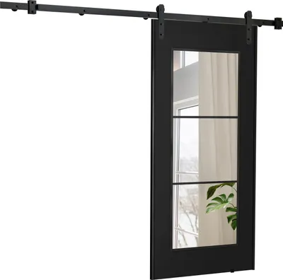 Produktbild von KIER FURNITURE POLI Wandhalterung Schiebetür – 106x205x1,6 cm - Schwarz