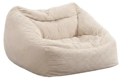 Produktbild von HOME DELUXE - Sitzsack COZY - Stoff: Samt Cord, Farbe: Beige - Maße: 100 x 88 x 80 cm, inkl. Füllung I Sitzmöbel Bean Bag Sitzsäcke