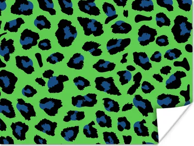 Produktbild von MuchoWow® Poster Panther Druck - Neon - Grün - Blau 40x30 cm - Plakate für die Wände - Poster Wohnzimmer