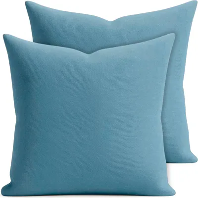 Produktbild von 2er Set Kissenhülle 50x50 cm blaugrau pflegeleicht mit Reißverschluss