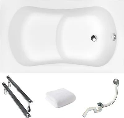 Produktbild von Aqua For You | Besco Badewanne Aria Rehab - 120x70cm - Schwarze Verkleidung - Antibakterielle Beschichtung