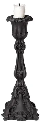 Produktbild von Eleganter, Schwarzer Gothic Barock Kerzenständer 23,5 cm