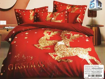 Produktbild von Rui Bang Weihnachtliche 3D Baumwollsatin Bettwäsche 140x200 Renifer
