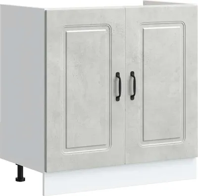 A standalone kitchen cabinet with two doors.