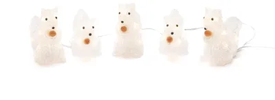 Productafbeelding van Konstsmide kerstdecoratie, LED-acrylsfiguren "Eekhoorn" in wit, set van 5 stuks met 40 warmwitte LED's en een witte kabel, geschikt voor buitengebruik
