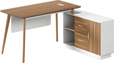 Immagine prodotto di Scrivania moderna in legno con spazio di archiviazione ed eleganti cassetti bianchi