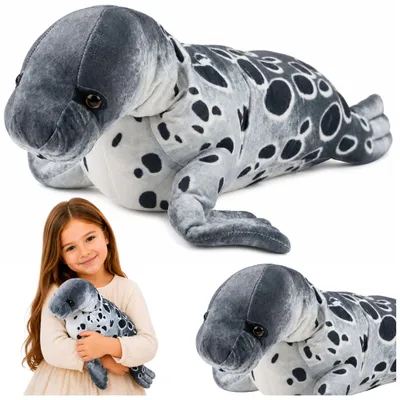 Produktbild von Robben-Plüschtier, Maskottchen, Kuscheltier, realistisch, grau, 50 cm